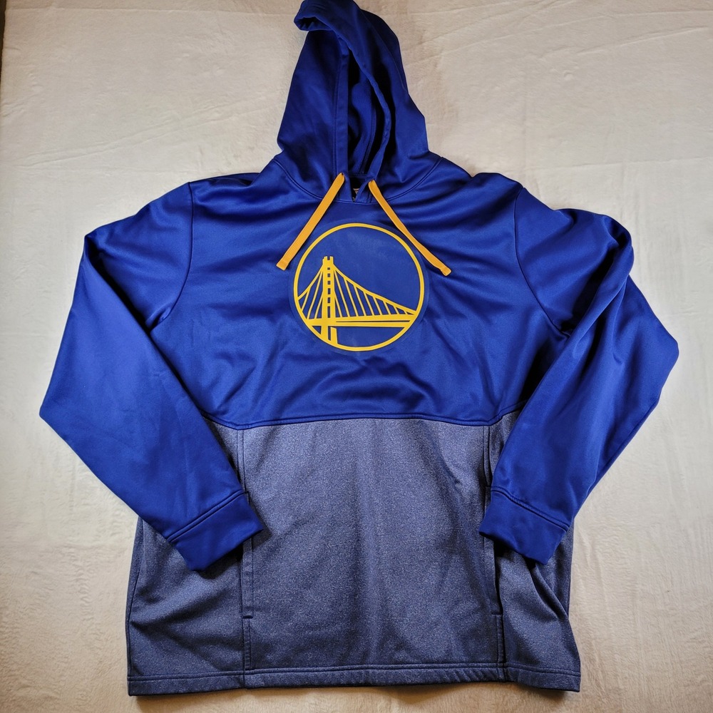 Fanatics Golden State Warriors Mens 2XL Blue Gray Fleece Hoodie Sweatshirt‎ NBA